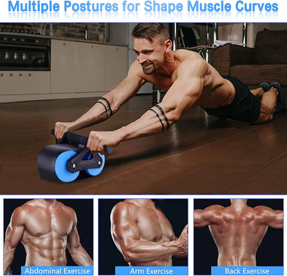 2023 New Ab Roller Wheel, Automatic Rebound Abdominal Wheel, Ab Abdominal Exercise Roller Elbow Support Gym Equipment for Home