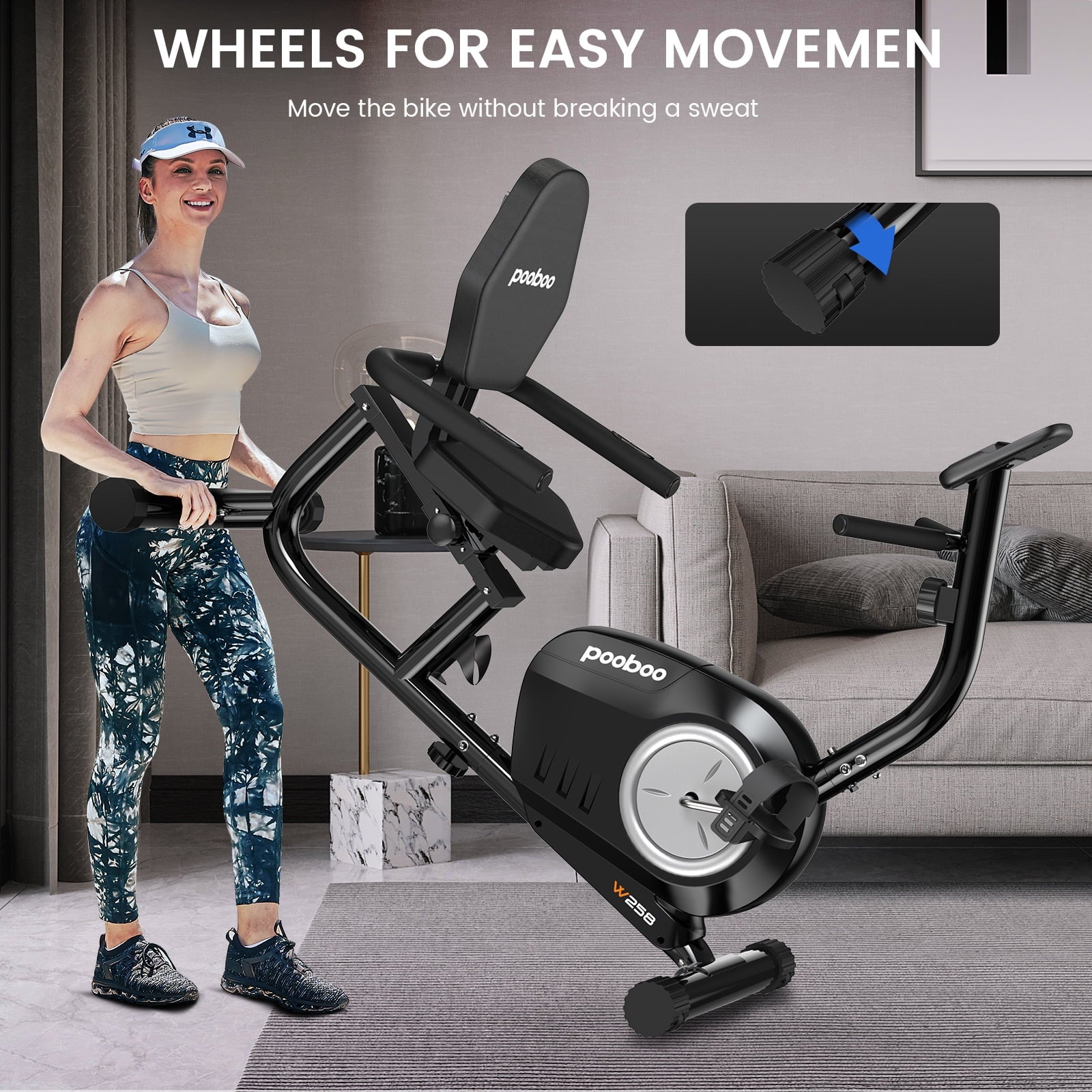 Recumbent Exercise Bike Stationary Belt Drive Indoor Cycling Bikes for Home Cardio Workout Training 350Lb