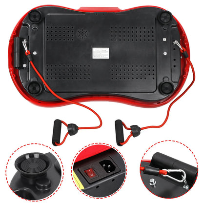 Vibration Plate Exercise Machine, Full Body Workout Home Platform W/Bluetooth Red