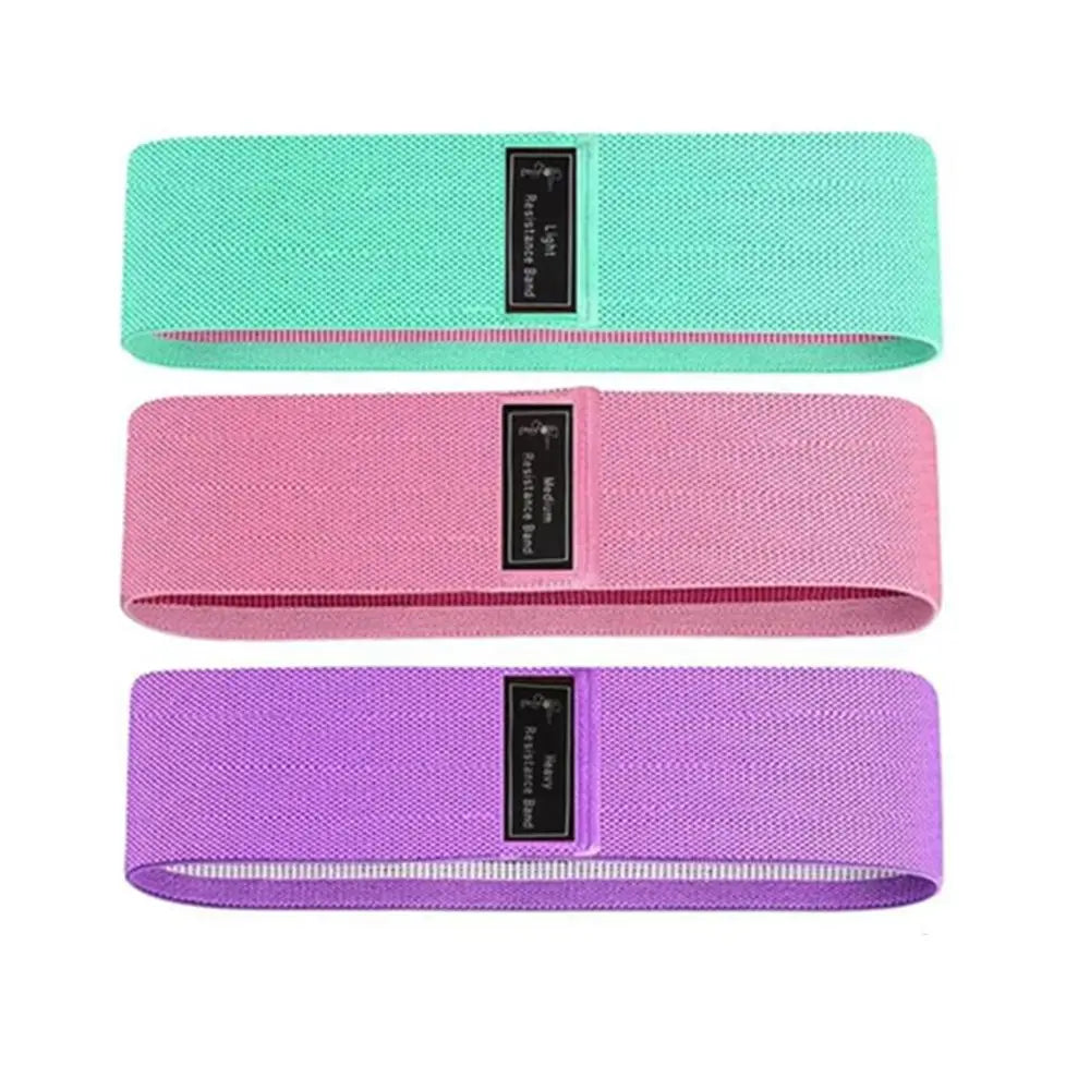 3 Levels Fabric Resistance Bands Set Fitness Resistance Band Buttocks Expansion Fitness Cloth Rubber Band Non-Slip Stretch Bands